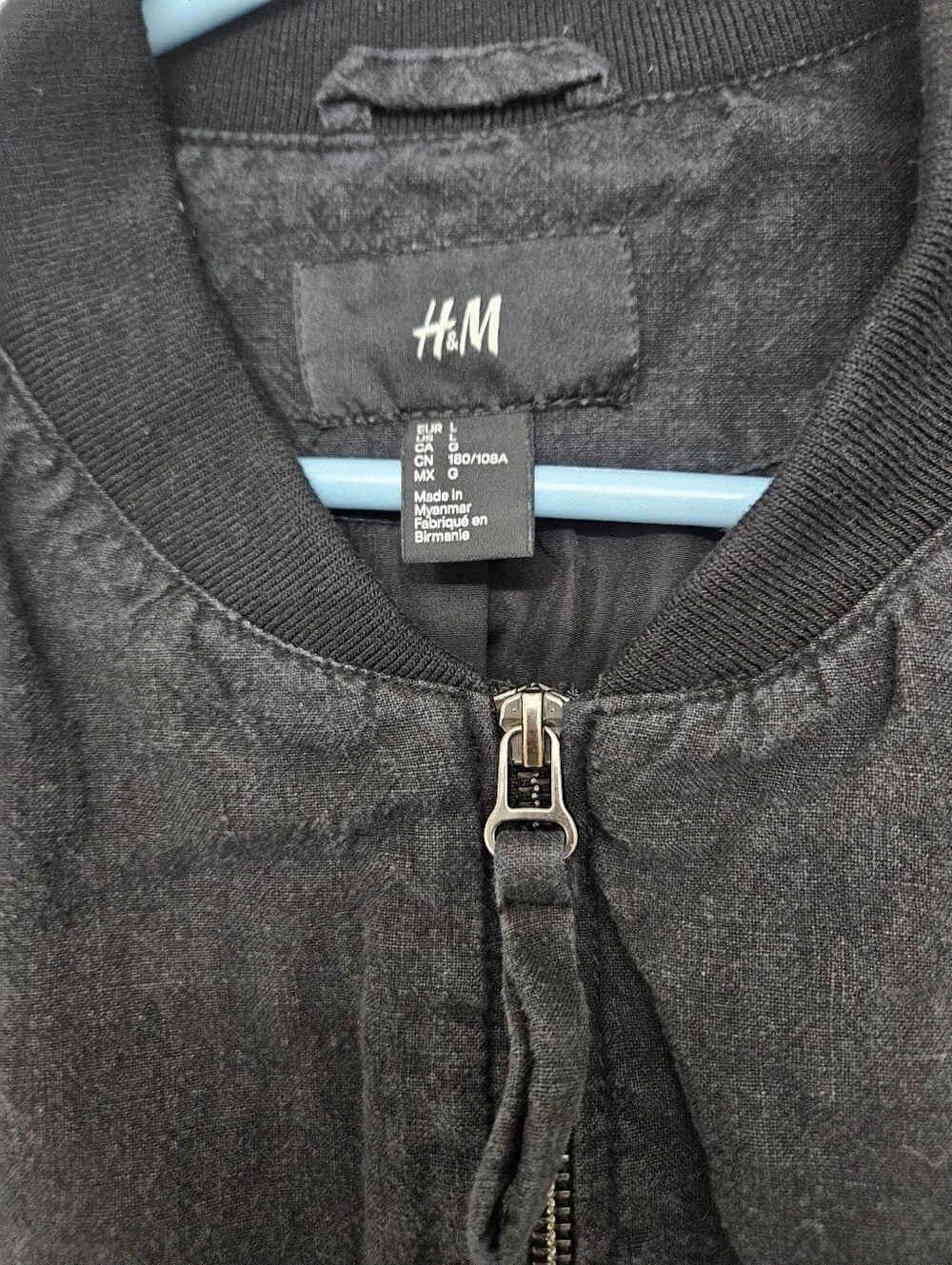 H&M Black Washed Bomber Jacket
